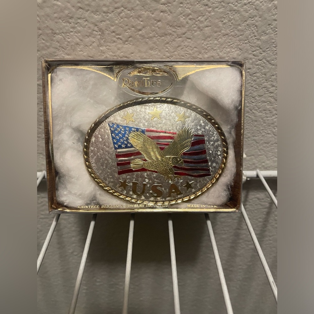 Vintage Raintree Buckles & Jewelry USA American Eagle Belt Buckle
